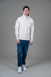 Sweat-shirt à demi-zip Bach Heather Oatmeal